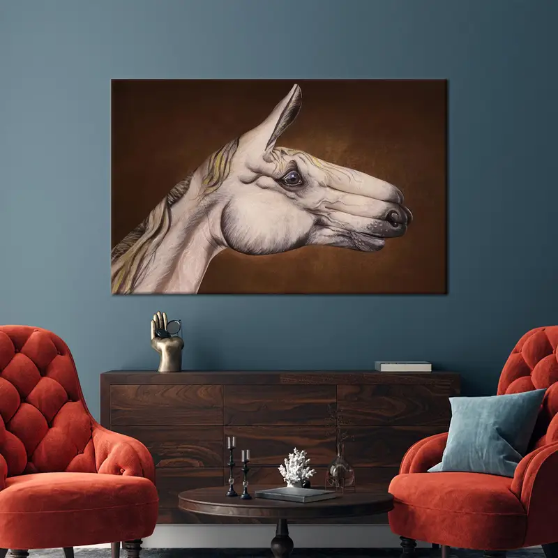 Horse Canvas Art, Surreal Wall Art, Abstract Horse, Animal Canvas Decor, Animal Lover Gift, Animal Canvas Decor, Office Art Decor - 1