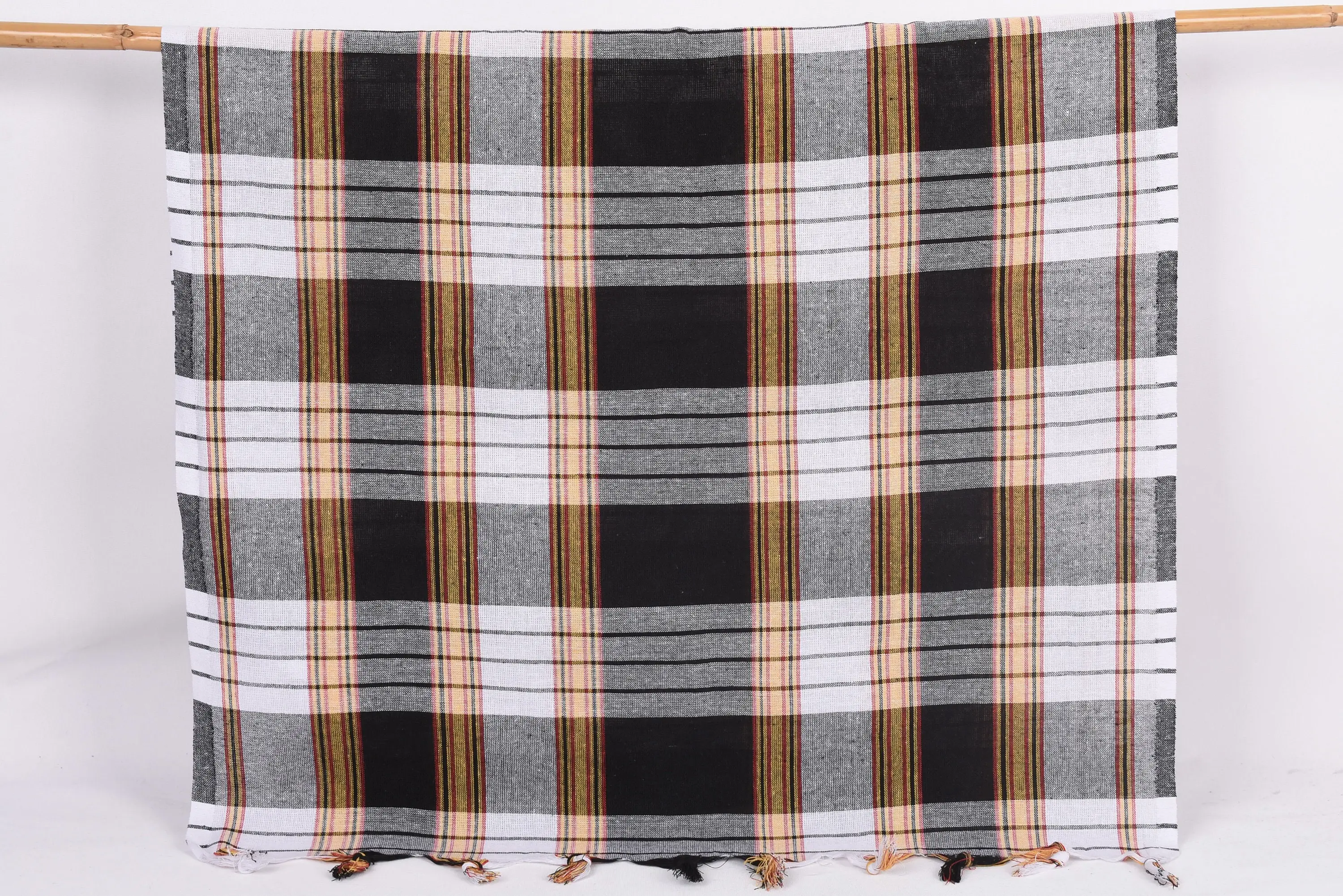 67x32 Black Striped Monogram Turkish Organic Cotton Beach Towel - 1