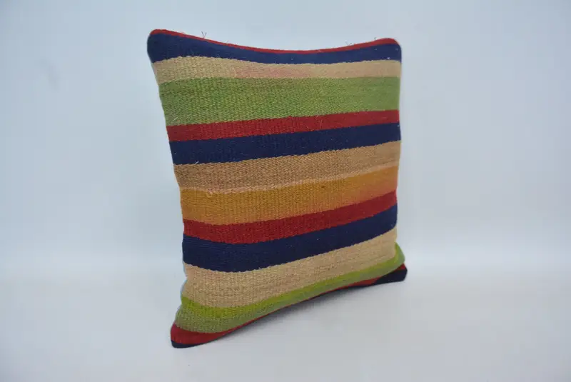 Turkish Pillow, 16x16 Green Pillow Cover, Boho Pillow Sham Cover, Sofa Pillow Cover, Pillow, Ethnical Kilim Rug Pillow, Custom Pillow Sham - 3