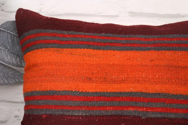 Vintage Pillow, Kilim Pillow Cover, Vintage Kilim Pillow, Bed Cushion Cover, Pillow Case, Bolster Pillow Sham, 18x18 Red Pillow Cover - 2
