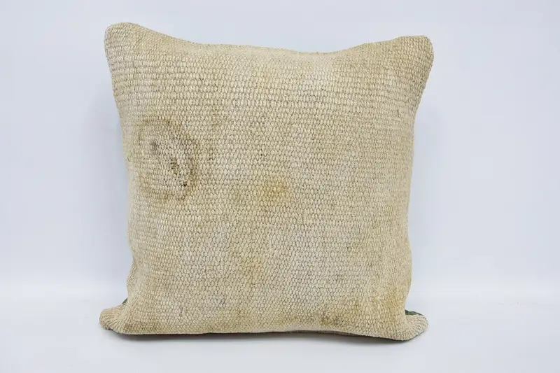 Antique Pillows, Pillow for Sofa, Outdoor Patio Pillow Sham, Kilim Pillow, 18x18 Beige Pillow Case, Cushion Case, Ikat Pillow - 1