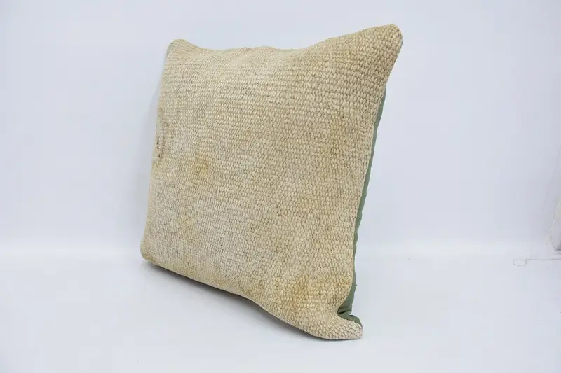 Antique Pillows, Pillow for Sofa, Outdoor Patio Pillow Sham, Kilim Pillow, 18x18 Beige Pillow Case, Cushion Case, Ikat Pillow - 4