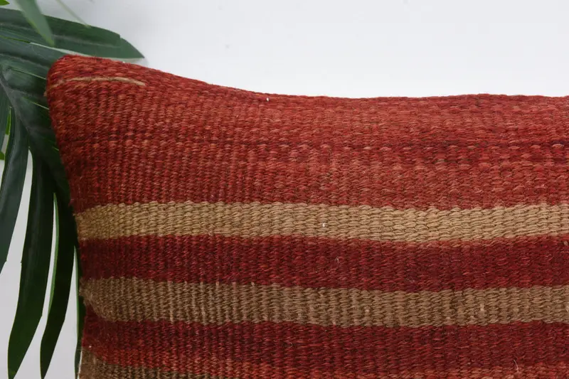 Armchair Cushion, Cushion Cover, Ethnical Kilim Rug Pillow, Gift Pillow, Office Chair Pillow Case, Vintage Kilim Pillow, 12x12 Red Cushion Cover - 2