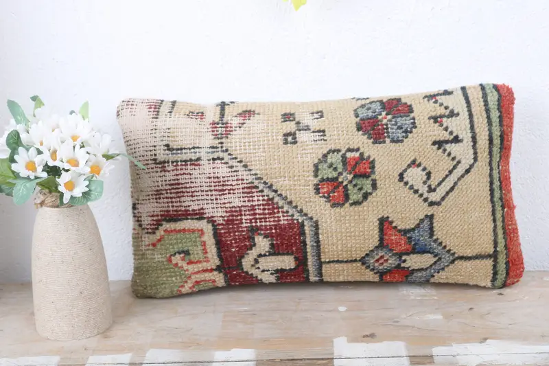 8x16 Beige Cushion, Pillow Cover, Pillow for Sofa, Vintage Kilim Throw Pillow, Custom Pillow Case, Boho Throw Pillow Sham, Vintage Pillow - 2