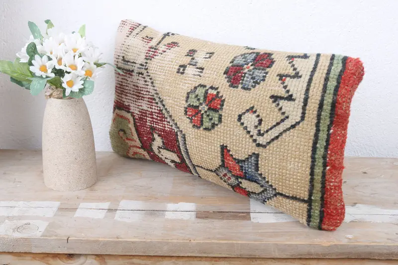 8x16 Beige Cushion, Pillow Cover, Pillow for Sofa, Vintage Kilim Throw Pillow, Custom Pillow Case, Boho Throw Pillow Sham, Vintage Pillow - 4