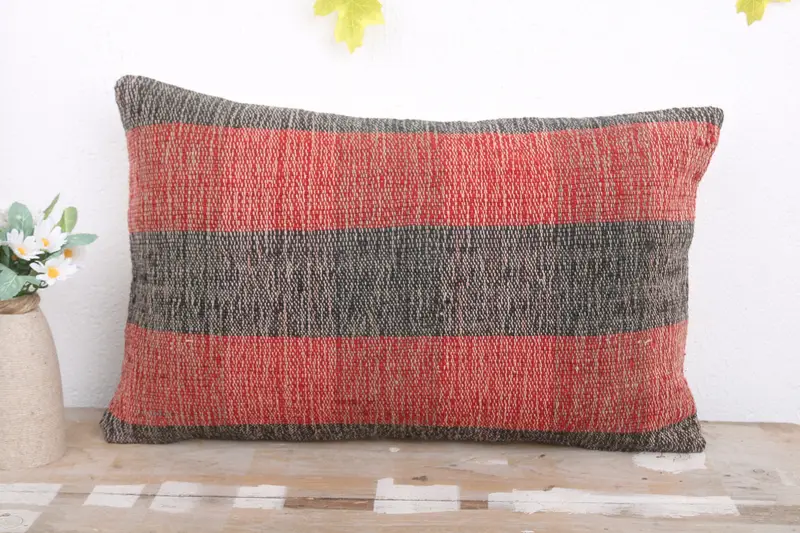 12x20 Red Cushion Case, Pillow Sham, Handmade Kilim Cushion, One Of A Kind Pillow Cover, Lounge Throw Pillow Cover, Pillow for Couch, Vintage Pillow - 2