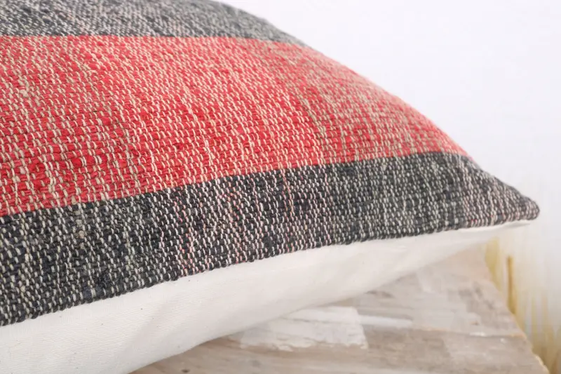 12x20 Red Cushion Case, Pillow Sham, Handmade Kilim Cushion, One Of A Kind Pillow Cover, Lounge Throw Pillow Cover, Pillow for Couch, Vintage Pillow - 6