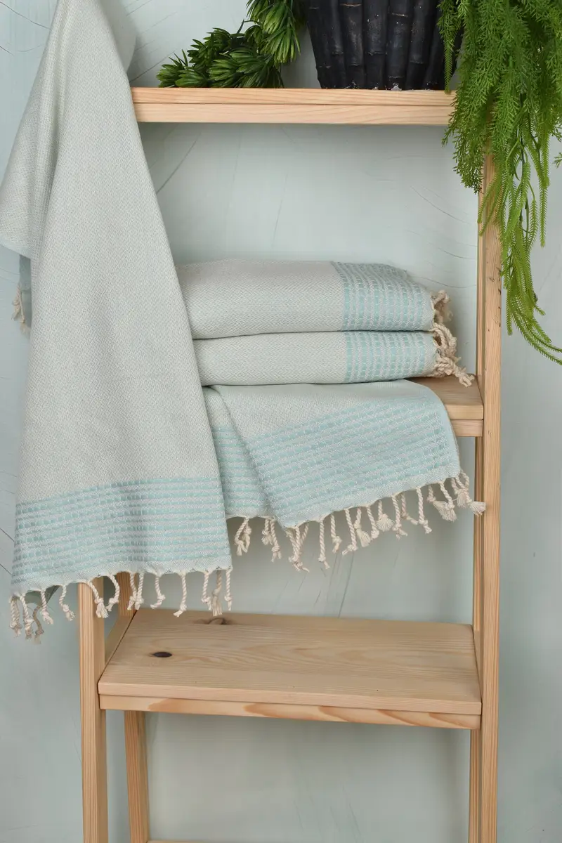 Personalized Kitchen Towel, Family Gift, Handmade Gift, 40x20 Cotton Striped Towel, Turkish Tea Towel, Small Bath Towels, Wedding Gift Kitchen Towel - 6