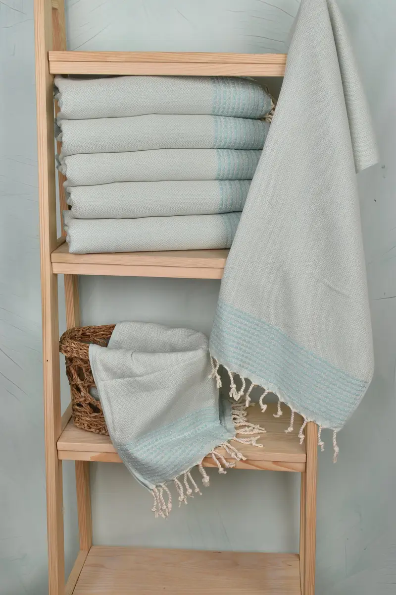 Personalized Kitchen Towel, Family Gift, Handmade Gift, 40x20 Cotton Striped Towel, Turkish Tea Towel, Small Bath Towels, Wedding Gift Kitchen Towel - 3