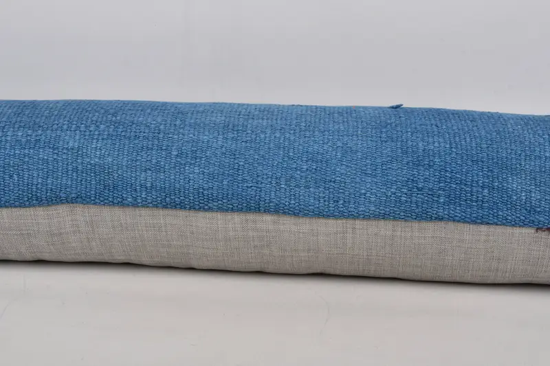 Home Decor Pillow, Kilim Cushion Sham, 12x48 Blue Pillow Cover, Authentic Cushion Case, Cushion, Pillow for Couch, Yoga Cushion Case - 5