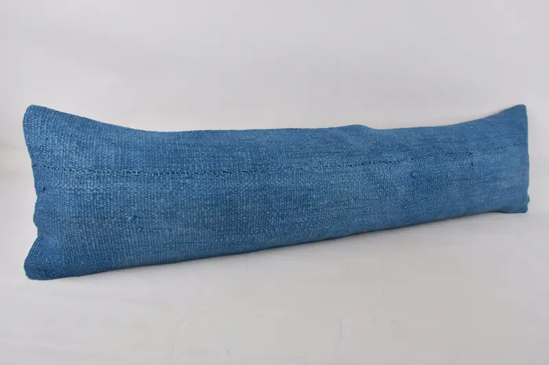 Home Decor Pillow, Kilim Cushion Sham, 12x48 Blue Pillow Cover, Authentic Cushion Case, Cushion, Pillow for Couch, Yoga Cushion Case - 2
