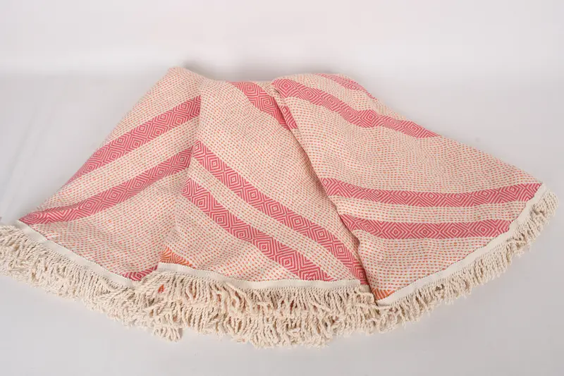 64x64 Cotton Round Diamond Towel, Home Decor Gifts, Custom Towel, Lightweight Turkish towel for beach, Personalized Gift For Her, Cotton towel - 5