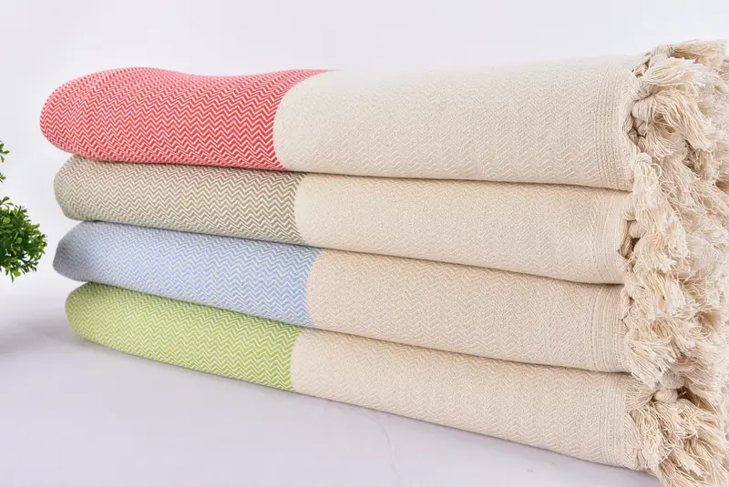 88x76 Cotton Chevron Towel, Turkish Bedspread, Gift For Best Friend, Personalized Blanket, Turkish Blanket, Throw Blanket, Organic Beach Blanket - 3