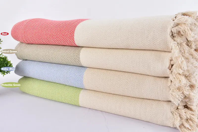 88x76 Cotton Chevron Towel, Turkish Bedspread, Gift For Best Friend, Personalized Blanket, Turkish Blanket, Throw Blanket, Organic Beach Blanket - 1