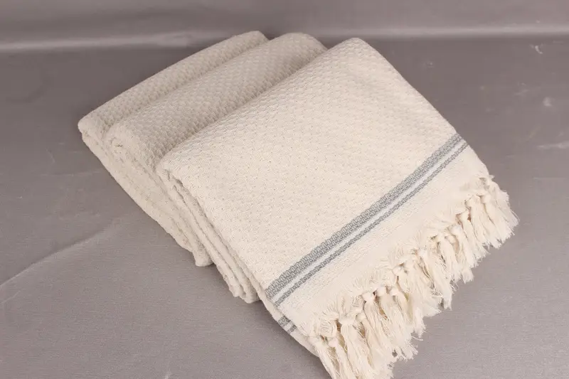 Woven Throw Blanket, Christmas Favors, Monogram Beach Blanket, Woven Blanket, Throw Blanket, 94x92 Cotton Striped Towel, Gift For Wedding Day - 7