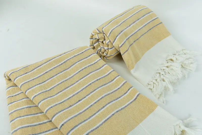Spa Towel, Organic Turkish towel, Bath towel, Bridal Party Gifts, Gifts For Him, Extra large Turkish bath towel, 68x40 Cotton Striped Terry Towel - 7
