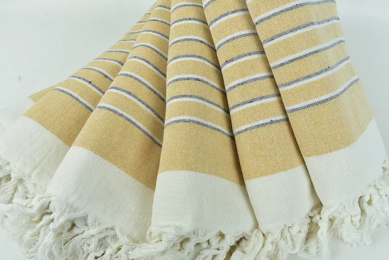 Spa Towel, Organic Turkish towel, Bath towel, Bridal Party Gifts, Gifts For Him, Extra large Turkish bath towel, 68x40 Cotton Striped Terry Towel - 4