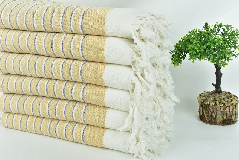 Spa Towel, Organic Turkish towel, Bath towel, Bridal Party Gifts, Gifts For Him, Extra large Turkish bath towel, 68x40 Cotton Striped Terry Towel - 3