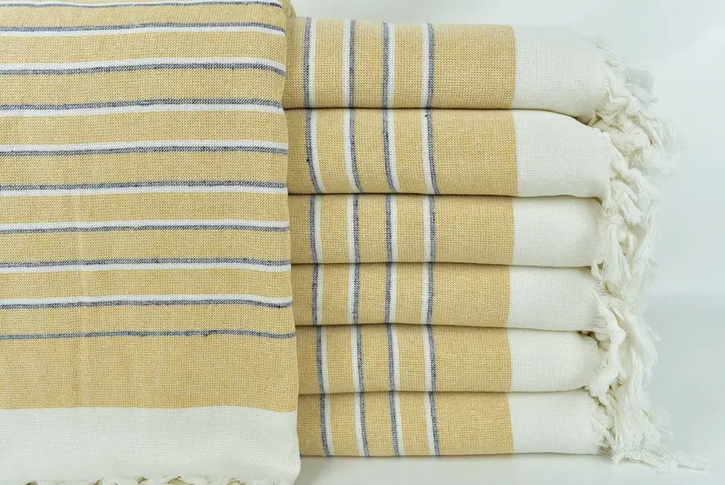 Spa Towel, Organic Turkish towel, Bath towel, Bridal Party Gifts, Gifts For Him, Extra large Turkish bath towel, 68x40 Cotton Striped Terry Towel - 1
