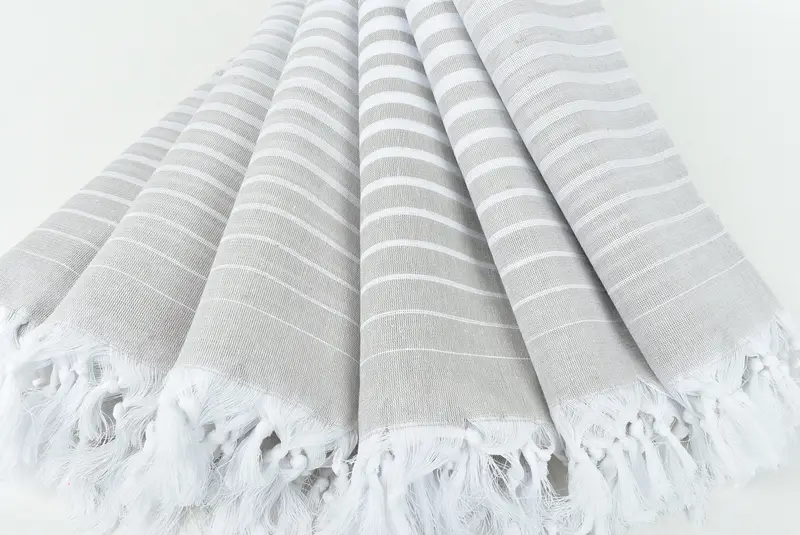 Luxury Turkish Bath Towel, Absorbent towel, Bridesmaid Gift, Best Friend Gift, Handwoven Turkish Towel, 70x40 Cotton Striped Towel, Gift For Bride - 4