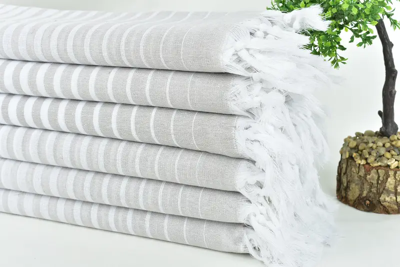 Luxury Turkish Bath Towel, Absorbent towel, Bridesmaid Gift, Best Friend Gift, Handwoven Turkish Towel, 70x40 Cotton Striped Towel, Gift For Bride - 3