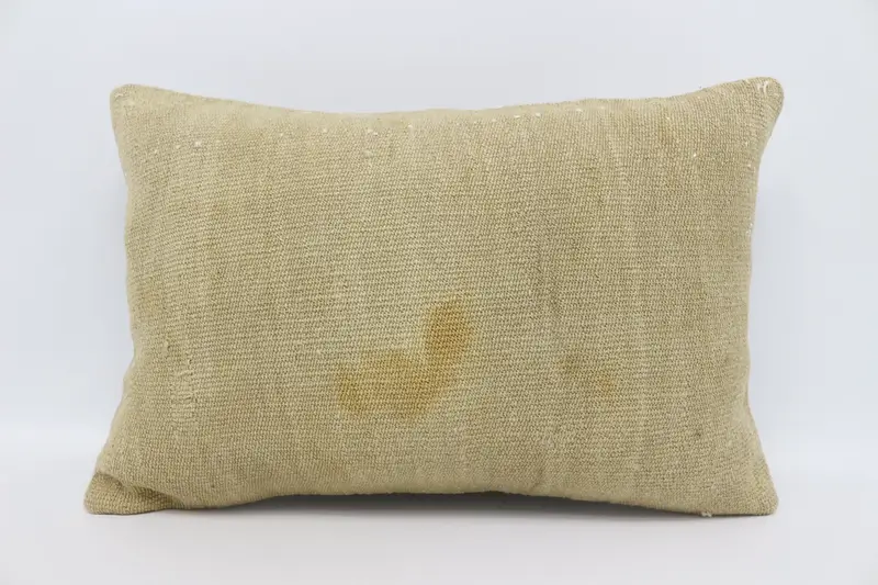 Pillow, Boho Chic Cushion, One Of A Kind Cushion, Boho Pillow, 16x24 Beige Pillow Case, Antique Pillows, Office Chair Pillow Sham, Home Decor Pillow - 1