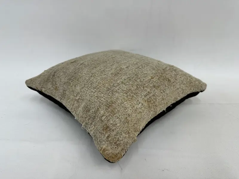 Pillow Sham, Muted Cushion Case, Handmade Kilim Cushion, Outdoor Bolster Cushion Case, 14x14 Beige Pillow, Vintage Kilim Pillow, Gift Pillow - 6