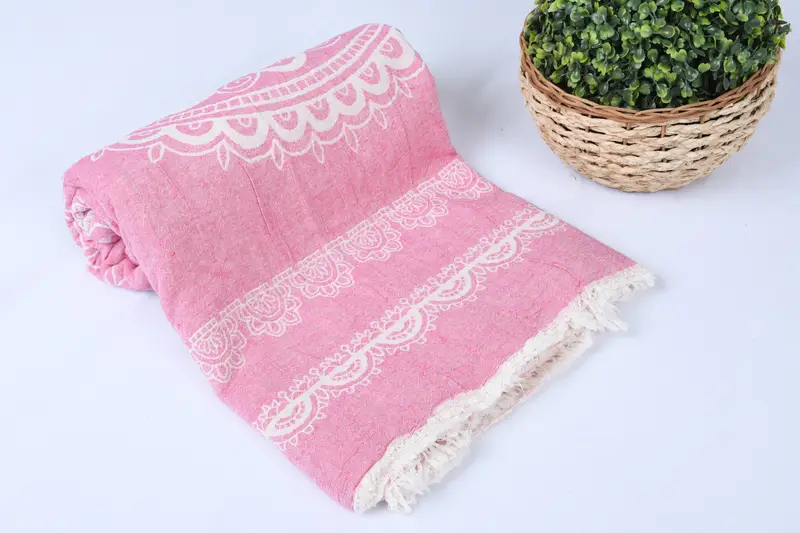 Woven Blanket, 88x80 Cotton Kilim Design Towel, Bridesmaid Gifts, Custom Blanket, Valentine Day Gift For Her, Personalized Gift For Her - 4