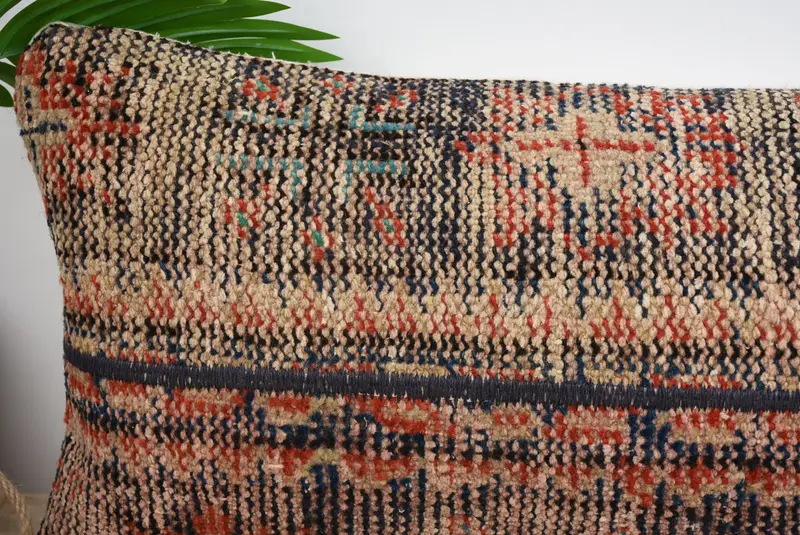 Pillow for Couch, Pillow Cover, 12x43 Blue Pillow Cover, Bolster Throw Pillow Sham, Ethnic Throw Pillow, Turkish Pillow, Vintage Kilim Throw Pillow - 2
