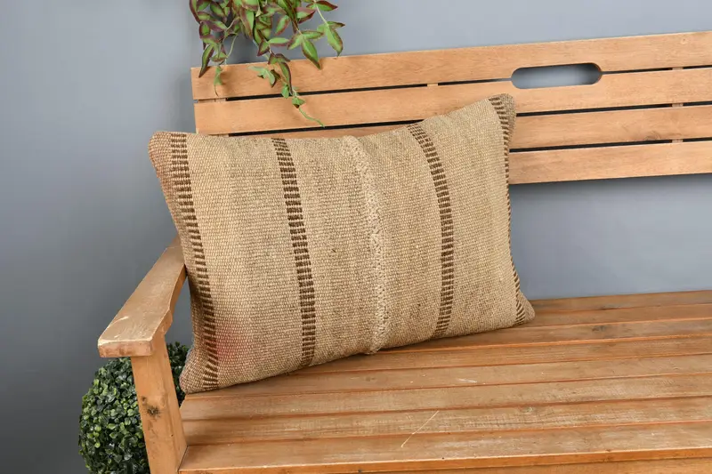 Gift Pillow, Throw Kilim Pillow, Decorative Pillow Case, Bohemian Cushion Cushion Cover, Cushion, Home Decor Pillow, 16x24 Beige Pillow Case - 1