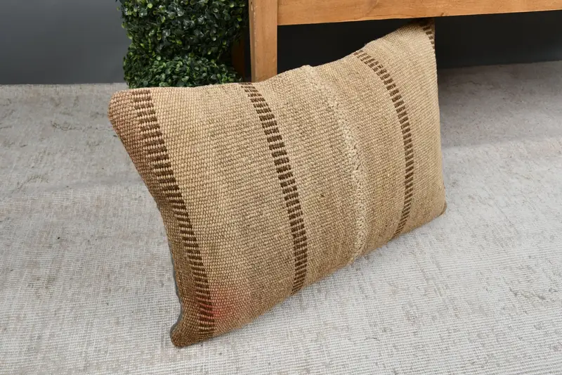 Gift Pillow, Throw Kilim Pillow, Decorative Pillow Case, Bohemian Cushion Cushion Cover, Cushion, Home Decor Pillow, 16x24 Beige Pillow Case - 7