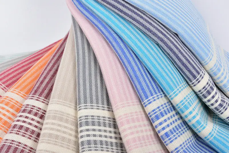Toalla resistente a la arena, favor de la fiesta de viaje, ideas de regalos de verano, toalla de playa de secado rápido, toalla a rayas de algodón de 68x38, toalla de lujo, toalla de baño - 5