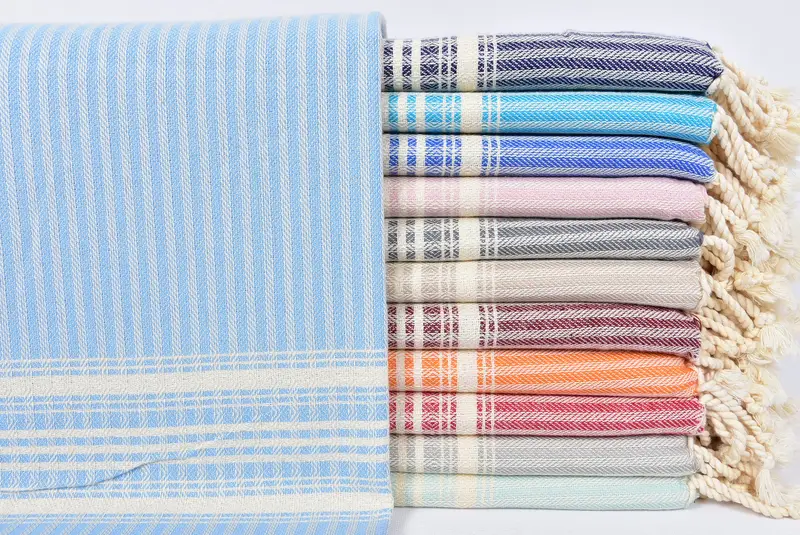 Toalla resistente a la arena, favor de la fiesta de viaje, ideas de regalos de verano, toalla de playa de secado rápido, toalla a rayas de algodón de 68x38, toalla de lujo, toalla de baño - 1