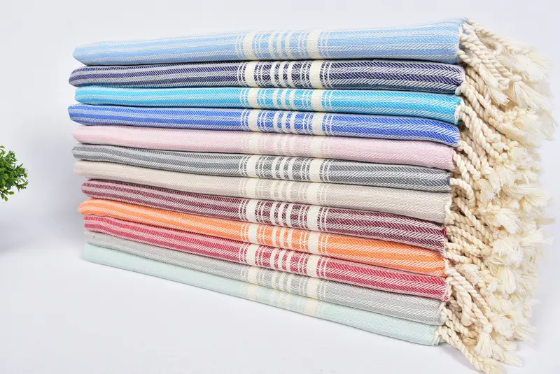 Toalla resistente a la arena, favor de la fiesta de viaje, ideas de regalos de verano, toalla de playa de secado rápido, toalla a rayas de algodón de 68x38, toalla de lujo, toalla de baño - 3