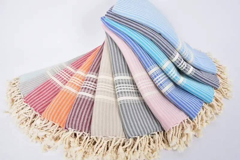 Toalla resistente a la arena, favor de la fiesta de viaje, ideas de regalos de verano, toalla de playa de secado rápido, toalla a rayas de algodón de 68x38, toalla de lujo, toalla de baño - 4
