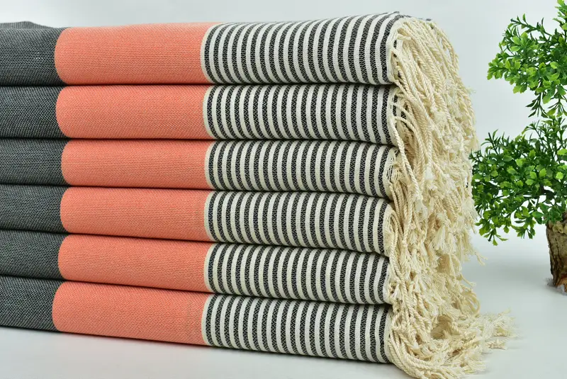 Handwoven Turkish Towel, Wedding Gifts Towel, Boyfriend Christmas Gift, Bridesmaid Gifts, Lightweight Turkish towel, 68x40 Cotton Striped Towel - 3