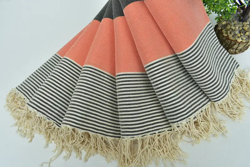 Handwoven Turkish Towel, Wedding Gifts Towel, Boyfriend Christmas Gift, Bridesmaid Gifts, Lightweight Turkish towel, 68x40 Cotton Striped Towel - 4