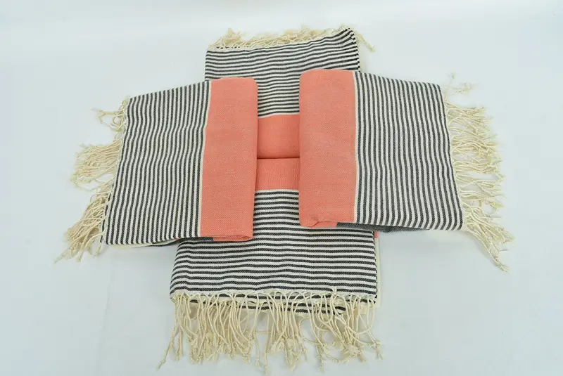 Handwoven Turkish Towel, Wedding Gifts Towel, Boyfriend Christmas Gift, Bridesmaid Gifts, Lightweight Turkish towel, 68x40 Cotton Striped Towel - 6