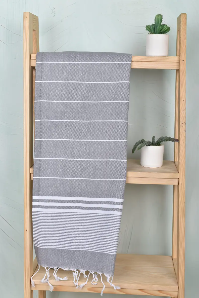 Custom Turkish Towel, 40x24 Cotton Striped Towel, Monogram Kitchen Towel, Bridal Shower Gifts, Wedding Gift, Custom Hand Towel, Beach Wedding Favor - 8
