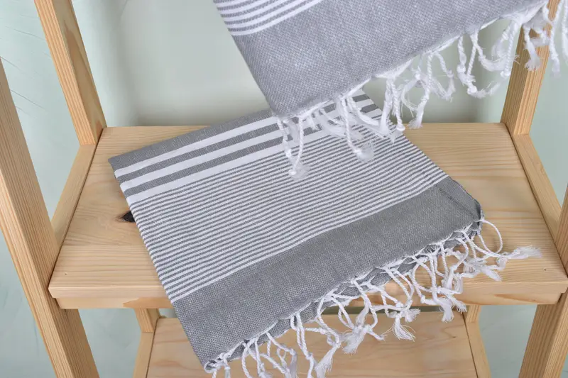 Custom Turkish Towel, 40x24 Cotton Striped Towel, Monogram Kitchen Towel, Bridal Shower Gifts, Wedding Gift, Custom Hand Towel, Beach Wedding Favor - 5
