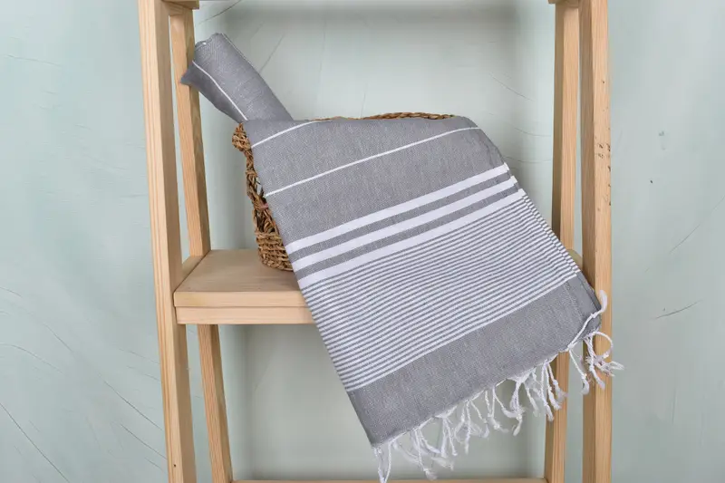 Custom Turkish Towel, 40x24 Cotton Striped Towel, Monogram Kitchen Towel, Bridal Shower Gifts, Wedding Gift, Custom Hand Towel, Beach Wedding Favor - 4
