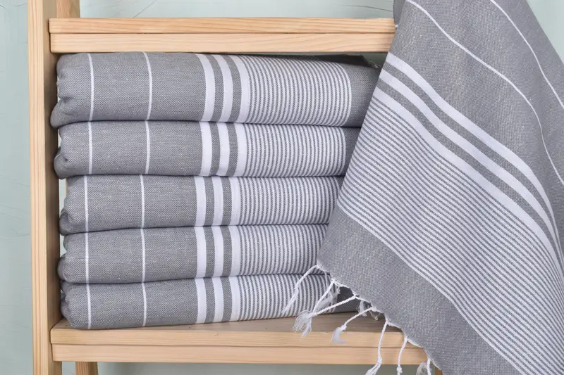 Custom Turkish Towel, 40x24 Cotton Striped Towel, Monogram Kitchen Towel, Bridal Shower Gifts, Wedding Gift, Custom Hand Towel, Beach Wedding Favor - 2