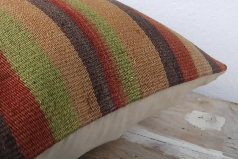 Cushion, Patio Pillow, Ethnic Pillow Cover Pillow Cover, 16x16 Green Pillow, Pillow for Couch, Throw Kilim Pillow, Vintage Kilim Throw Pillow - 6