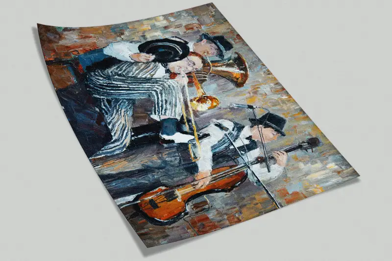 Wall Paper Peel and Stick, , Paper Wall Art, Custom Wall Paper, Contemporary Wall Mural, Jazz Wall Decor, Jazz Wall Print, - 4