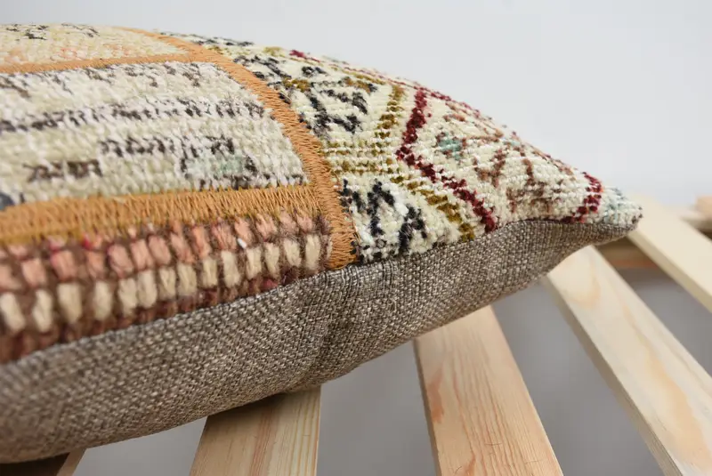 Boho Pillow, Pillow Cover, Custom Pillow Sham, Kilim Pillow, 14x14 Brown Pillow Sham, Hippie Throw Cushion Cover, Boho Pillow Sham Cover - 7