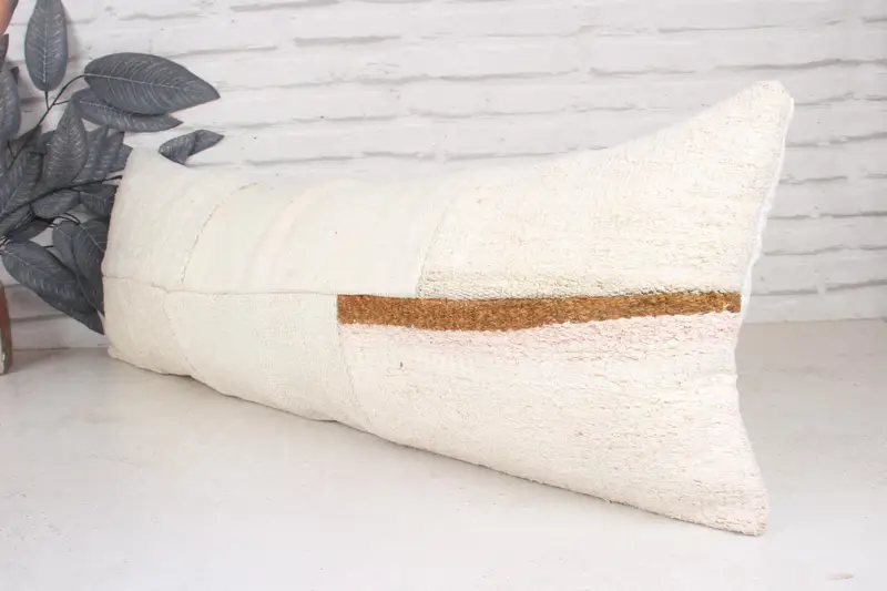 Pillow for Sofa, 12x36 White Pillow Case, Interior Designer Pillow, Vintage Pillow, Comfy Throw Cushion, Pillow, Ottoman Pillow Sham - 4