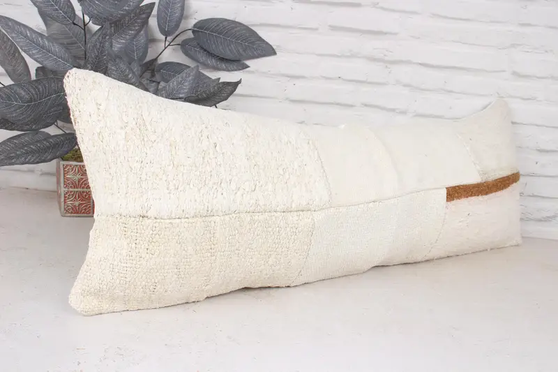 Pillow for Sofa, 12x36 White Pillow Case, Interior Designer Pillow, Vintage Pillow, Comfy Throw Cushion, Pillow, Ottoman Pillow Sham - 3