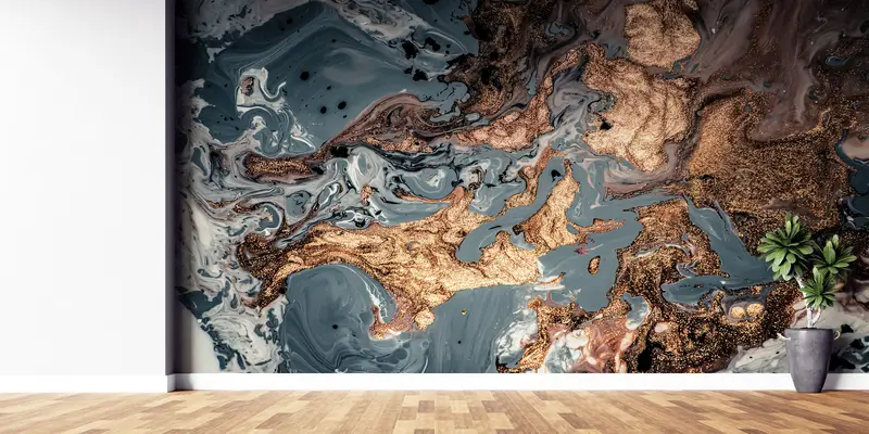 Marble Wall Poster, Modern Wall Paper, Wall Paper Peel and Stick, Bright Wall Paper, , Contemporary Wall Paper, - 2