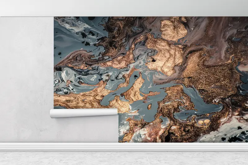 Marble Wall Poster, Modern Wall Paper, Wall Paper Peel and Stick, Bright Wall Paper, , Contemporary Wall Paper, - 1