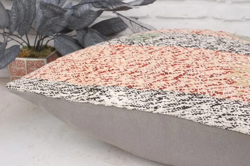 Decorativa Bolster Pillow Sham, caja de cojín apagada, caja de almohada, almohada para sofá, Sala de almohada rosa de 20x20, Shilim Cushion Sham, almohada de kilim vintage vintage - 7